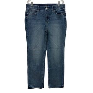 NYDJ Marilyn Straight Leg Jeans Blue Waist-Match Lift Tuck Denim Size Large